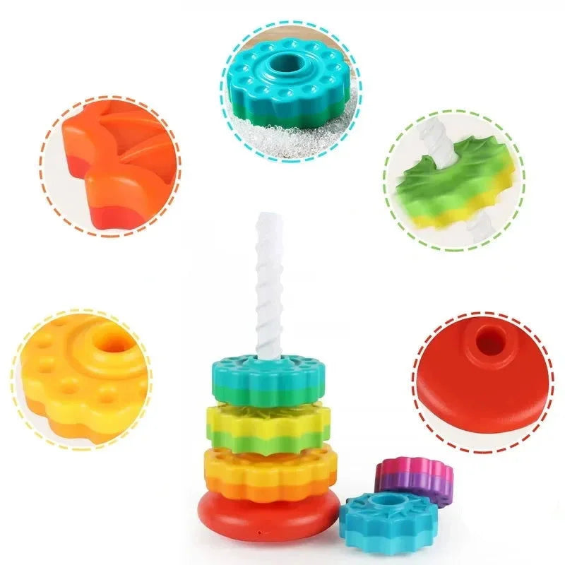 Brinquedo Infantil Anéis Empilháveis Colorido Lenogue