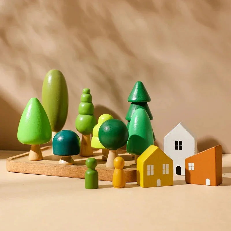 Brinquedo Infantil Floresta em Bloco Colorido Lenogue