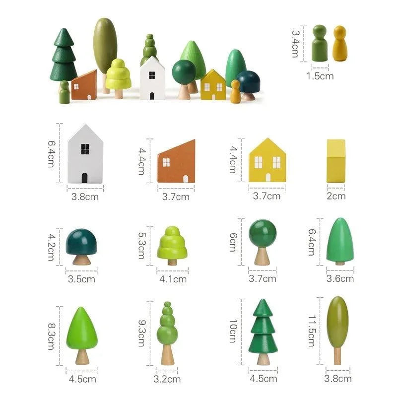 Brinquedo Infantil Floresta em Bloco Colorido Lenogue