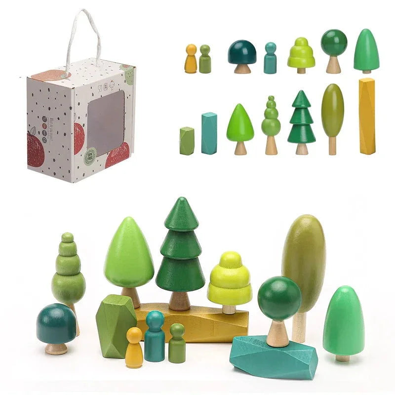 Brinquedo Infantil Floresta em Bloco Colorido Lenogue