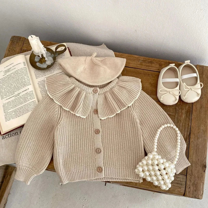 Casaco Infantil Cardigan Tricot Clea Bege Lenogue