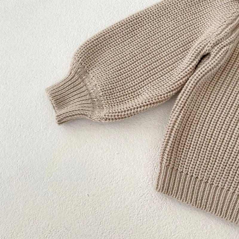 Casaco Infantil Cardigan Tricot Clea Bege Lenogue