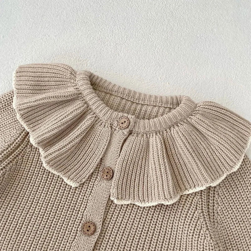 Casaco Infantil Cardigan Tricot Clea Bege Lenogue