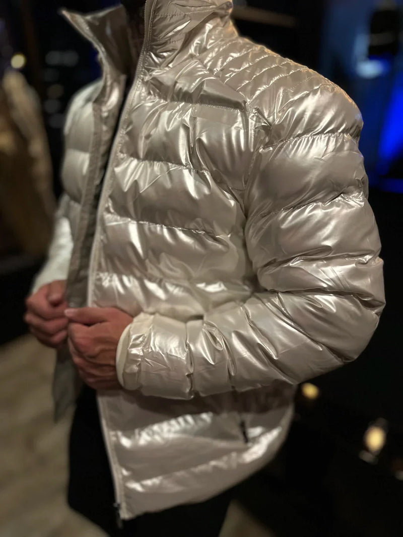 JAQUETA PUFFER PREMIUM PEROLIZADA BRANCA